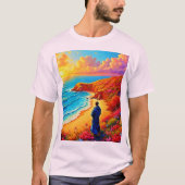 T-shirt Sunset Beach Solitude Design de sérénité (Devant)