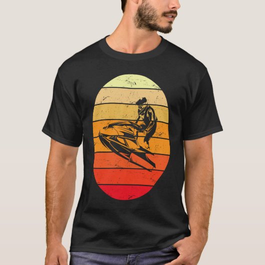 T-shirt Sunset Beach Vintage Jet Ski (Devant)