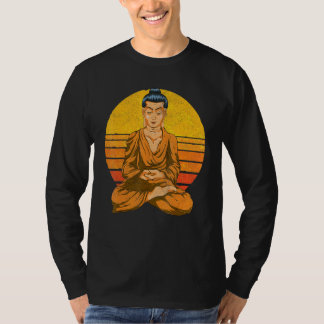 T-shirt Sunset Buddhist Spiritual Meditation Buddhism Retr