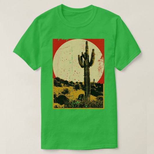 T-shirt Sunset Cactus du désert du sud-ouest (Design devant)