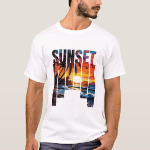 T-Shirt "SUNSET" – Coucher de Soleil Tropical avec