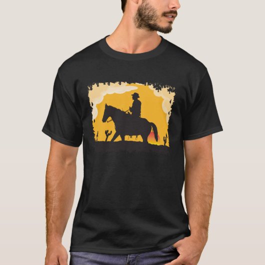 T-shirt Sunset Cowboy (Devant)