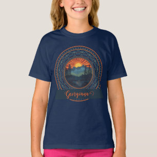 T-shirt Sunset Dot Mandala Vintage Wilderness personnalisé