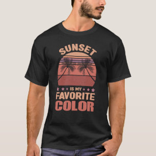 T-shirt Sunset Est Ma Couleur Favorite Retro Vintage Sunse