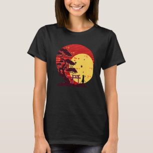 T-shirt Sunset Japonais esthétique Zen Bouddhiste Bonsai T
