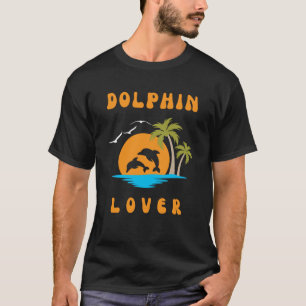 T-shirt Sunset Joli Dolphin Lover Silhouette Mème cadeau p