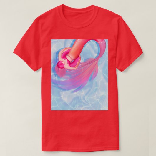T-shirt Sunset mermaid in a donut float (Design devant)