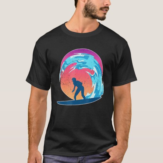 T-shirt Sunset Ocean Surfer Mer Surfer Surf Waves Sport (Devant)