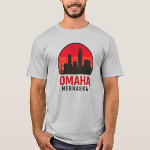 T-shirt Sunset Omaha Nebraska Skyline Silhouette rétro