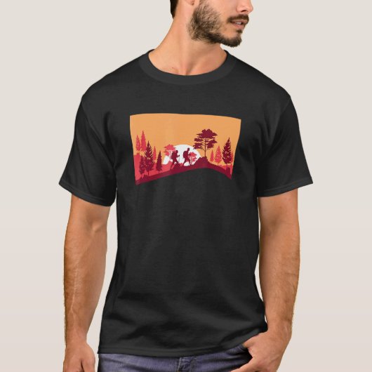 T-shirt Sunset Outdoor Hiking Trees (Devant)