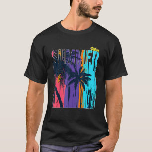 T-shirt Sunset Palm Tree Vacances d'été Holiday Beach Co