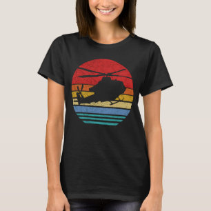 T-shirt Sunset Rétro UH 1 Hélicoptère Huey Silhouette Vint