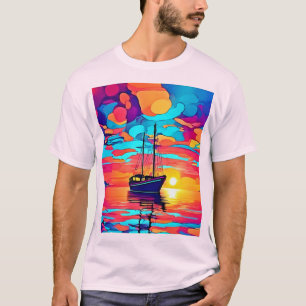 T-shirt Sunset Sailboat Dream