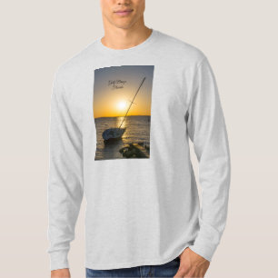 T-shirt Sunset Sailboat naufrage Gulf Breeze long manche