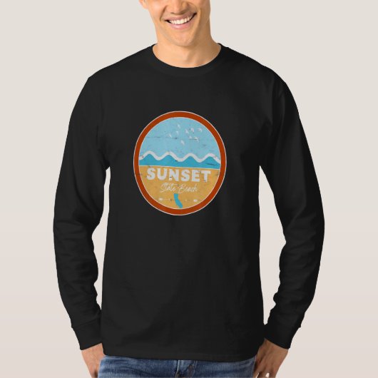 T-shirt Sunset State Beach California Ca Beach Waves (Devant)