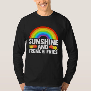 T-shirt Sunshine And French Fries Food Pun Rainbow 60s les