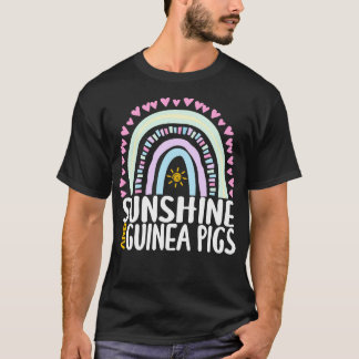 T-shirt Sunshine and Guinea Pigs mignon cadeau arc-en-ciel