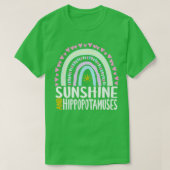 T-shirt Sunshine and Hippopotamuses mignonne cadeau arc-en (Design devant)