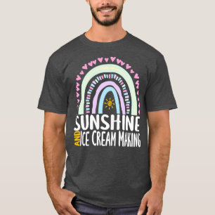 T-shirt Sunshine and Ice Cream Making mignon cadeau arc-en