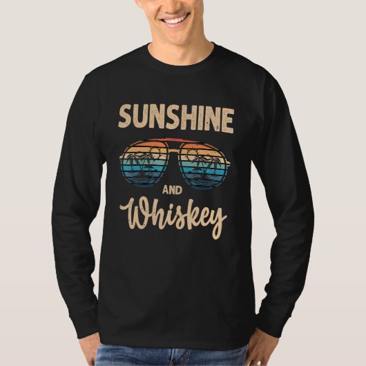 T-shirt Sunshine And Whiskey Beach Vacances Été Rétro (Devant)