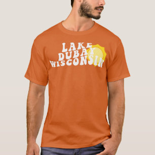 T-shirt Sunshine dans le lac Dubay Wisconsin Retro Wavy 19