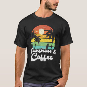 T-shirt Sunshine Et Café Vintage Retro Tropical Beach V