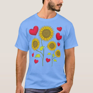 T-shirt Sunshine Flower Lover Hippie Sunflower Heart Sunfl