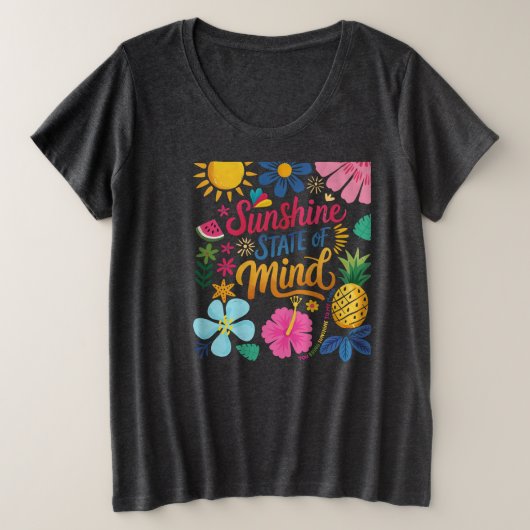 T-shirt Sunshine State of Mind Plus Size (Design devant)