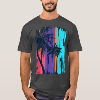 T-shirt Sunshine Summer Vibes Palm Trees Beach Retro Tropi
