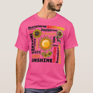 T-shirt Sunshine Typographie Paix Amour Sunshine Tournesol