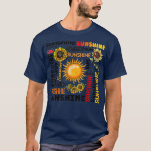 T-shirt Sunshine Typographie Paix Amour Sunshine Tournesol