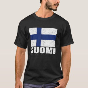 T-shirt Suomi Drapeau Grunge Souvenir Vintage Finlande