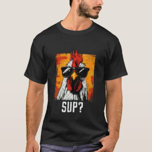 T-shirt Sup Chicken Lunettes De Soleil Animal Farm Fermier