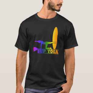 T-shirt Sup Levez-Vous À Pagayer Avec Un Pose De Yoga