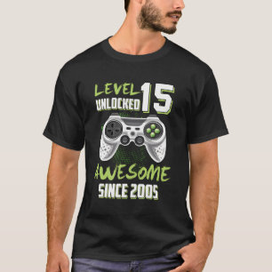 T-shirt Super 2005 Niveau 15 Déverrouillé Jeu Vidéo 15Th B