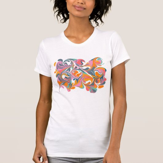 T-shirt super Abstrait en marbre coloré (Devant)