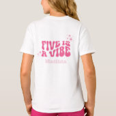 T-shirt super arc-en-ciel 5 est une vibe 60's rétro rose m (Dos)