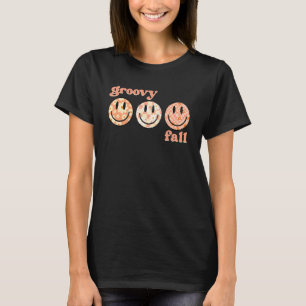 T-shirt Super Automne Joyeux Visage Rétro Automne Flower C