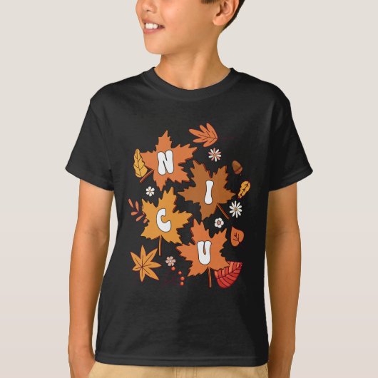 T-shirt Super Automne NICU Infirmière Maple Leaf Automne V (Devant)