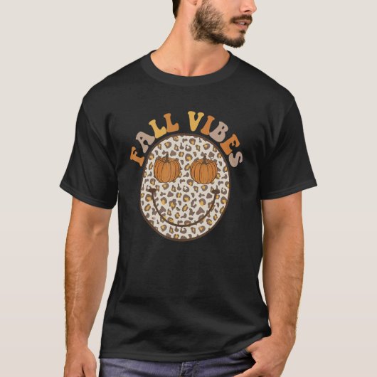 T-shirt Super Automne Vibes Retro Smile Face Automne Autom (Devant)