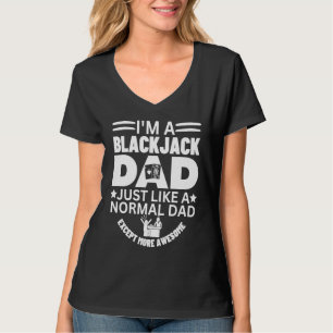 T-shirt Super Blackjack Papa Casino de Jeux de Cartes Blac