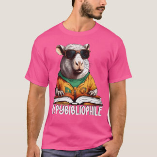 T-shirt Super Capybibliophile Bibliothécaire Bookworm Casq