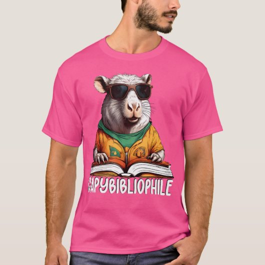 T-shirt Super Capybibliophile Bibliothécaire Bookworm Casq (Devant)