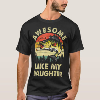 T-shirt Super Comme Ma Fille Pêche La Fête Des Mères Fête 
