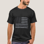 T-shirt Super Comme Mes Filles Drapeau Usa Drapeau 4 juill (Devant)