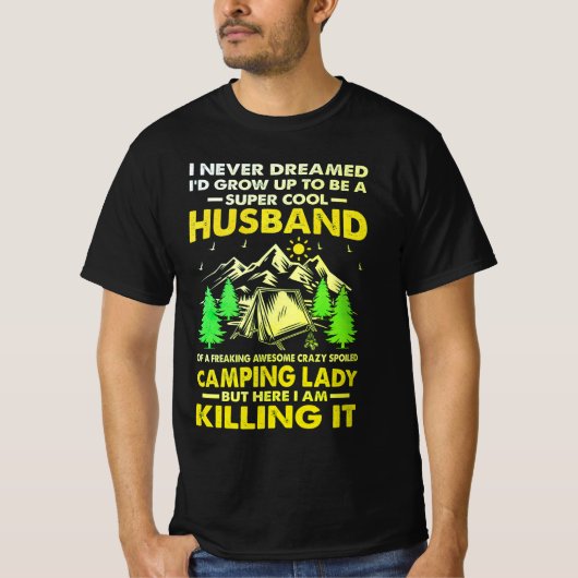 T-shirt Super Cool Mari de Camping Lady Funny Camper (Devant)