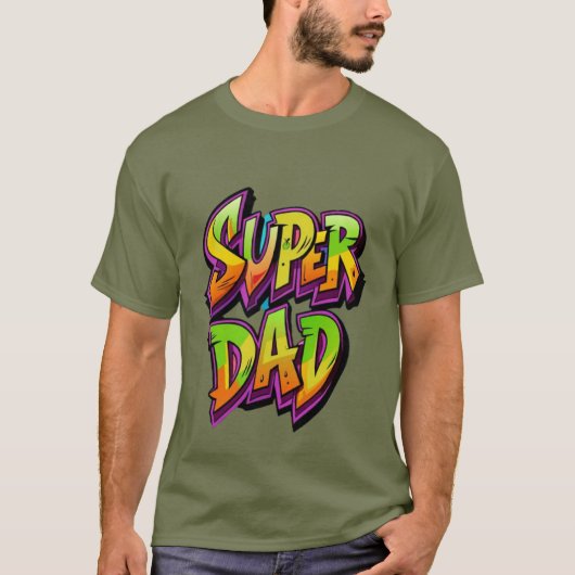 T-shirt Super Dad in 3 D (Devant)