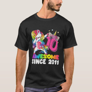 T-shirt Super Depuis 2011 Dabbing Unicorn 10E Anniversaire