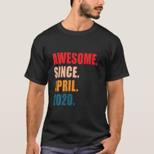 T-shirt Super depuis avril 2020 Vintage Birt Personnalisé