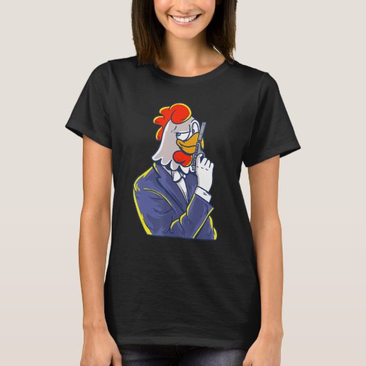 T-shirt Super détective britannique Chicken Spy Idea unise (Devant)